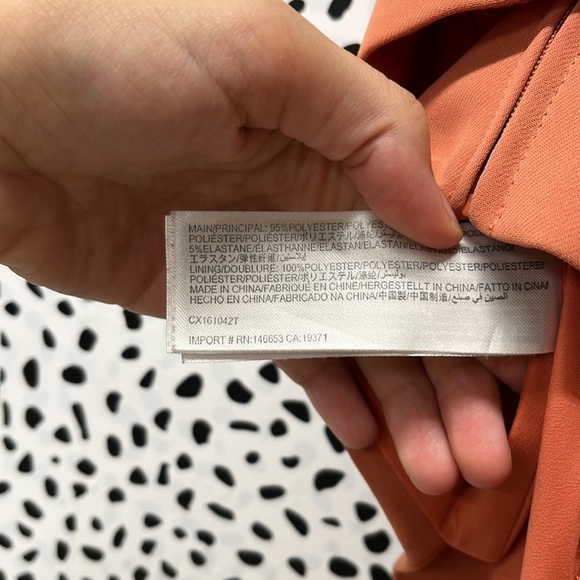 C/Meo Strapless Cropped Orange Foldover Collar Top - Picture 8 of 8